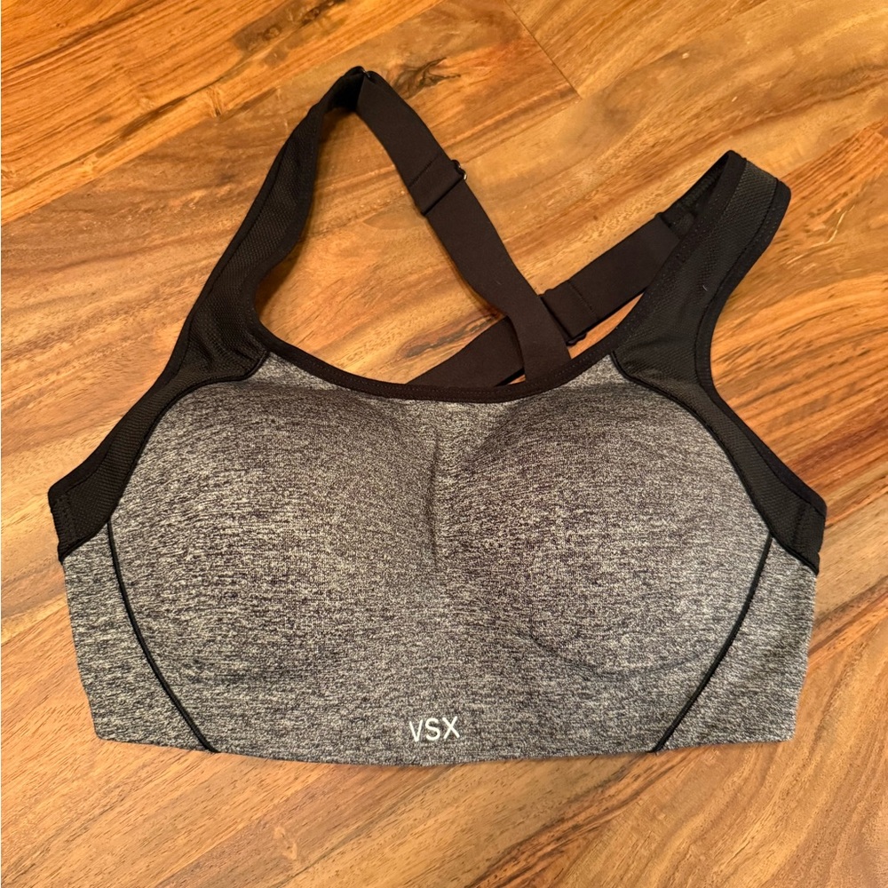 VSX Victoria’s Secret Heather Gray and Black Sports Bra